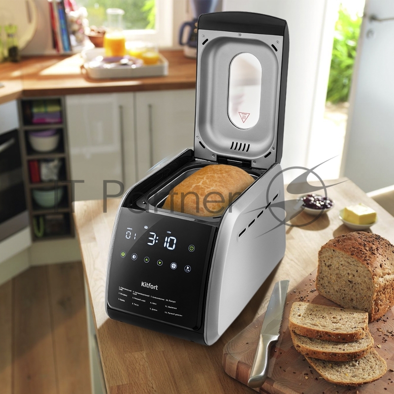 Хлебопечь Kitfort KT-305 черный/серебристый
