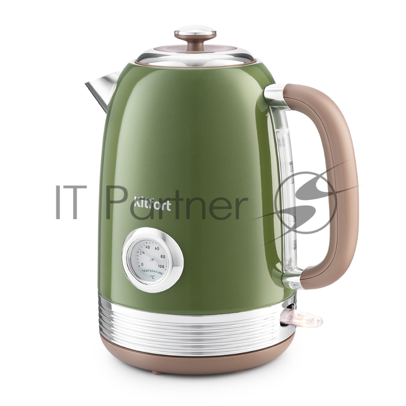 Чайник электрический Kitfort KT-6110 1.7л. 2200Вт зеленый (корпус: нержавеющая сталь)