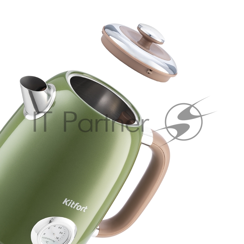 Чайник электрический Kitfort KT-6110 1.7л. 2200Вт зеленый (корпус: нержавеющая сталь)