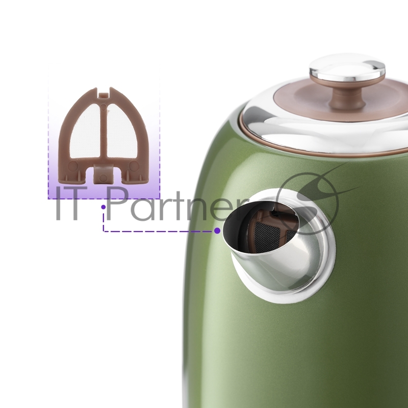 Чайник электрический Kitfort KT-6110 1.7л. 2200Вт зеленый (корпус: нержавеющая сталь)