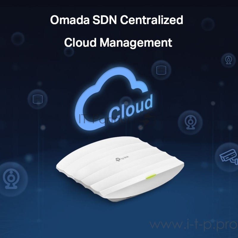 Потолочная гигабитная точка доступа AC1750 Wireless MU-MIMO Gigabit Ceiling Mount Access Point, 450Mbps at 2.4GHz + 1300Mbps at 5GHz, 802.11a/b/g/n/ac wave 2, High Density, Seamless roaming 802.11k/v, Beamforming, Airtime Fairness, MU-MIMO, 802.3af/a