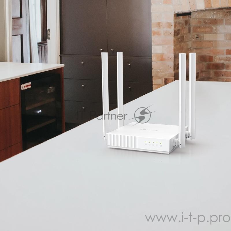 Роутер AC750 Wireless Dual Band Router, 433 at 5 GHz +300 Mbps at 2.4 GHz, 802.11ac/a/b/g/n, 1 port WAN 10/100 Mbps + 4 ports LAN 10/100 Mbps, 3 fixed antennas, L2TP Russia/PPTP Russia/PPPoE Russia support, IGMP Snooping/Proxy, Bridge and 802.1Q TAG
