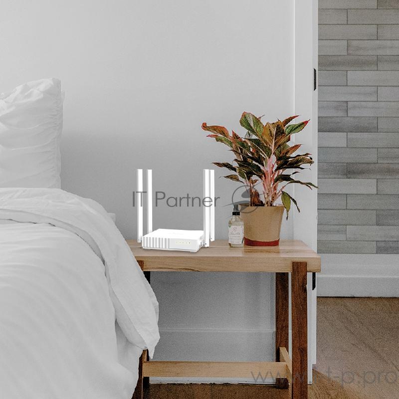 Роутер AC750 Wireless Dual Band Router, 433 at 5 GHz +300 Mbps at 2.4 GHz, 802.11ac/a/b/g/n, 1 port WAN 10/100 Mbps + 4 ports LAN 10/100 Mbps, 3 fixed antennas, L2TP Russia/PPTP Russia/PPPoE Russia support, IGMP Snooping/Proxy, Bridge and 802.1Q TAG