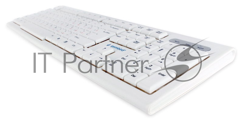 Клавиатура Gembird KB-8354U, USB, бежевый/белый, 104 клавиши, кабель 1,45м