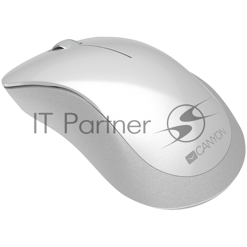 Мышь Canyon 2.4 GHz Wireless mouse ,with 3 buttons, DPI 1200, Battery:AAA*2pcs ,pearl white grey67*109*38mm 0.063kg