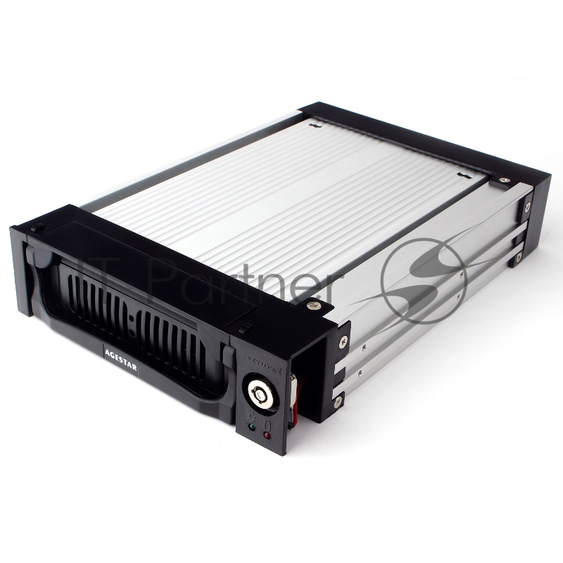 Салазки Mobile rack (), 3,5 SATA I/II/III AgeStar SR1A-K-1F (BLACK), алюминий+пластик