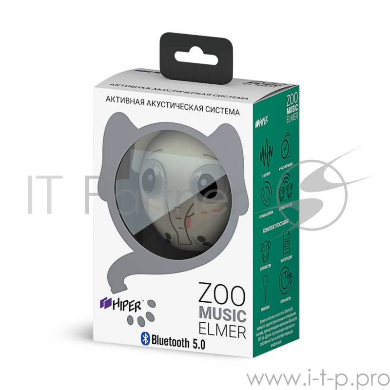 Акустическая система HIPER Портативная акустическая система Bluetooth Speaker HIPER ZOO Music Elmer, Слон