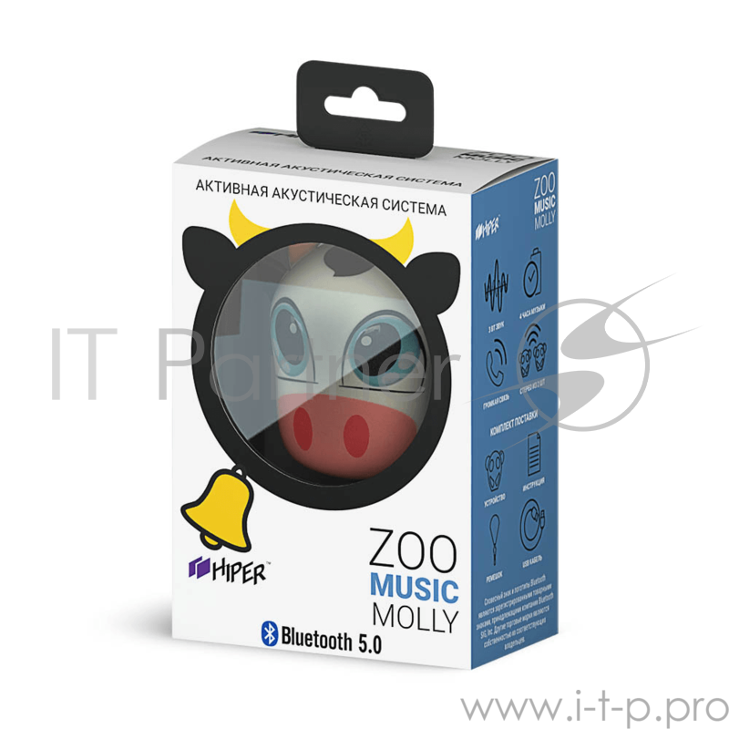 Акустическая система HIPER Портативная акустическая система Bluetooth Speaker HIPER ZOO Music Molly, Корова