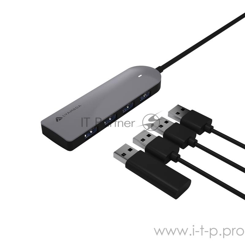 Ультрокомпактный Type-C USB 3.0 Хаб превратит 1 порт USB-C в четыре порта данных USB 3.0 со скоростью передачи данных до 5 Гбит / с.