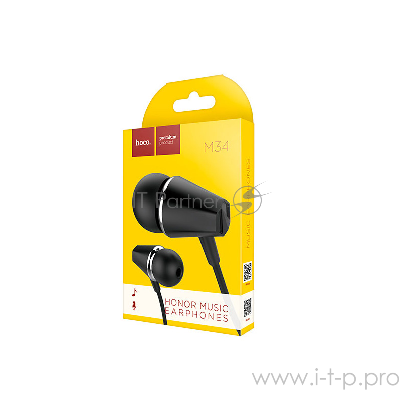 Проводные наушники-вставки с микрофоном Hoco M34 Black