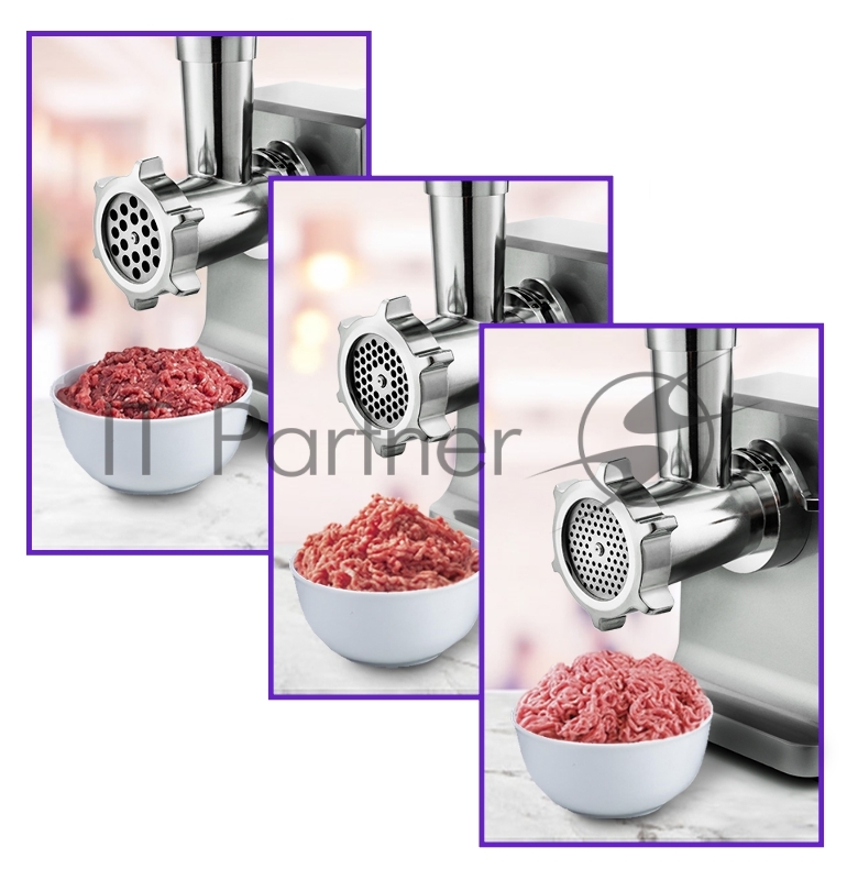 Мясорубка Kitfort KT-2108 1800Вт серебристый