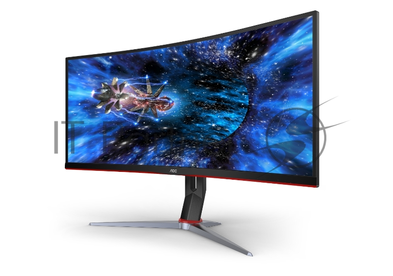 МОНИТОР 34 AOC CU34G2X Black-Red (VA, изогнутый, 3440x1440, 144Hz, 1 ms, 178°/178°, 300 cd/m, 80M:1, +2xHDMI 2.0, +Disp