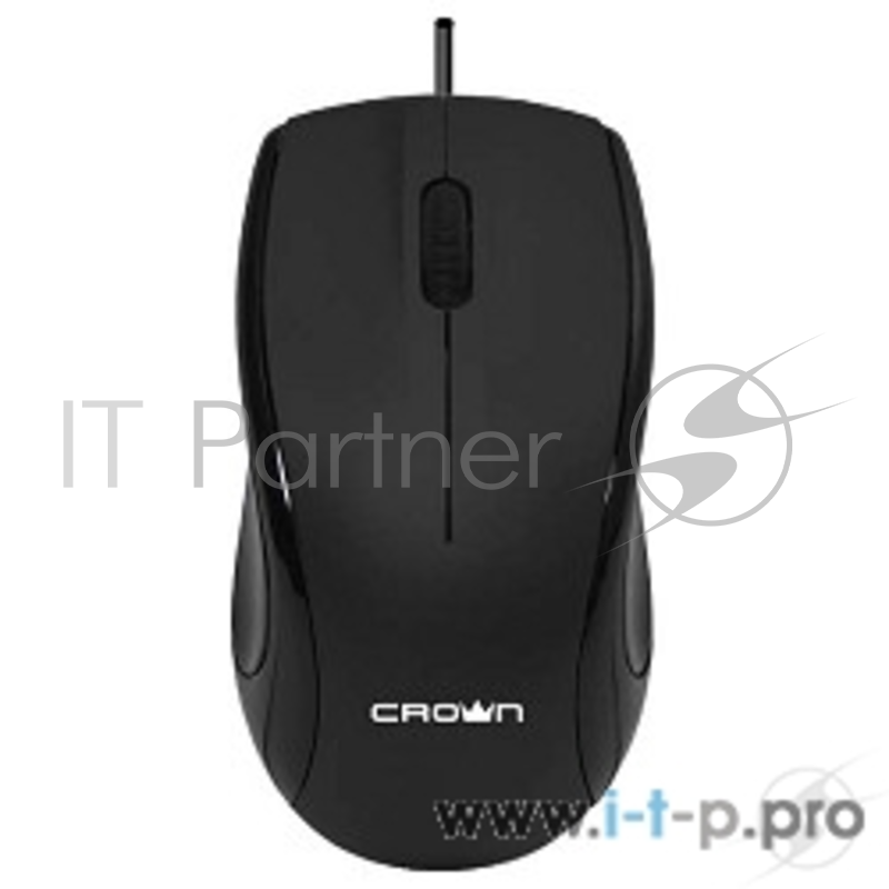 Мышь CROWN CMM-31 (Black) (3 кнопки 1000DPI Длина провода: 1.3м USB Soft-touch пластик ,Plug & Play)