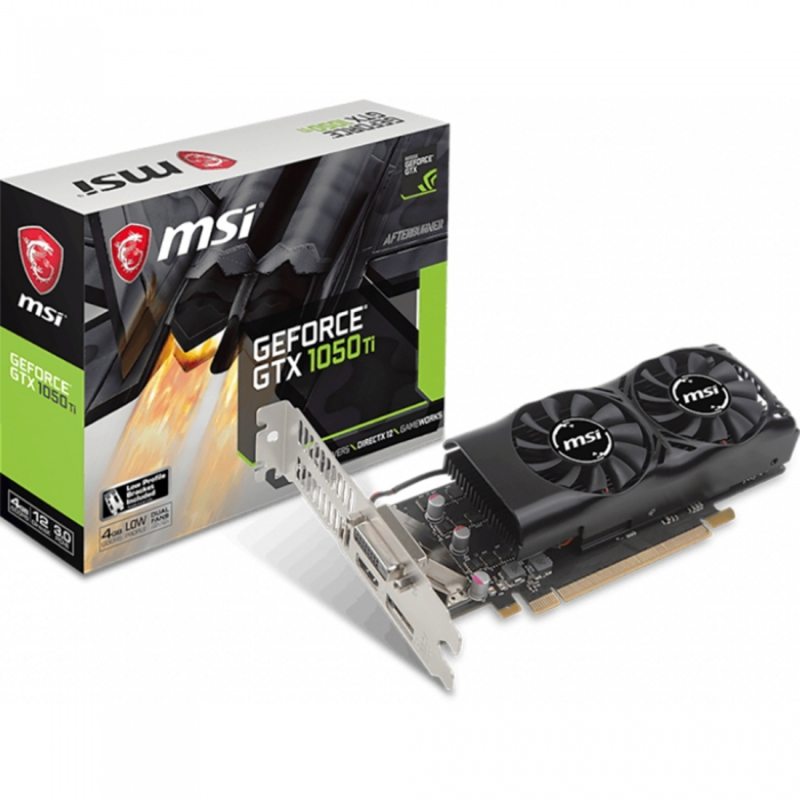 Видеокарта MSI GTX 1050 TI 4GT LP RTL nVidia GTX 1050TI 4096Mb 128bit GDDR5 1290/7008 DVIx1/HDMIx1/DPx1/HDCP low profile