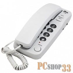 Телефон RITMIX RT-100 grey {Телефон проводной Ritmix RT-100 серый повторный набор, регулировка уровня громкости, световая индикац}