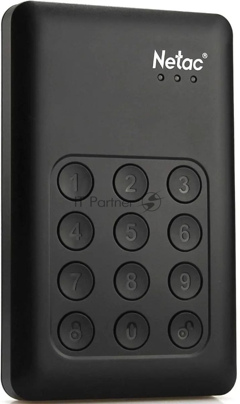 Внешний жесткий диск 2.5 Netac (NT05K390K-001T-30BK) 1Tb K390, micro USB 3.0, черный, клавиатура шифрования, retail