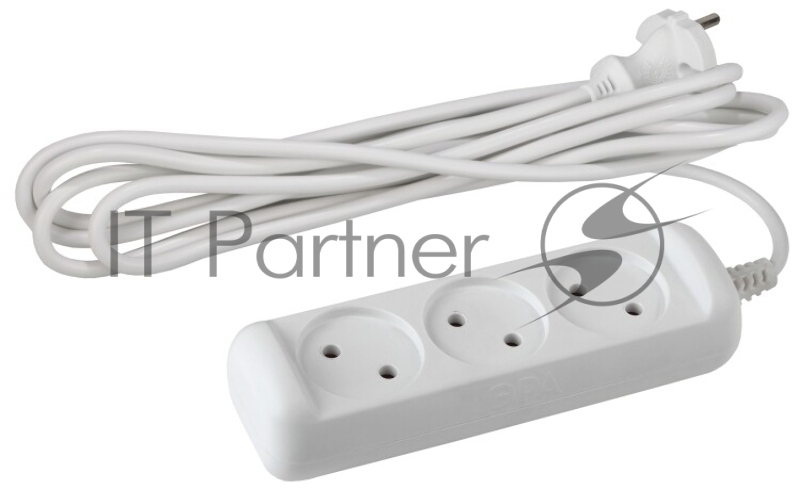 Удлинитель Россия UX(6)-3-3m Удлин-ль без зазeмл., 2х0.75мм2, ПВС, 3гн, 3м | Б0038568 | ЭРА