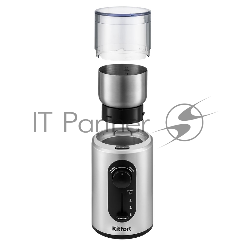 Кофемолка Kitfort KT-748 200Вт сист.помол.:ротац.нож вместим.:70гр нержавеющая сталь/черный