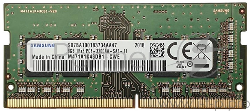 Модуль памяти Samsung DDR4 8GB SO-DIMM (PC4-25600) 3200MHz 1.2V (M471A1K43DB1-CWE)
