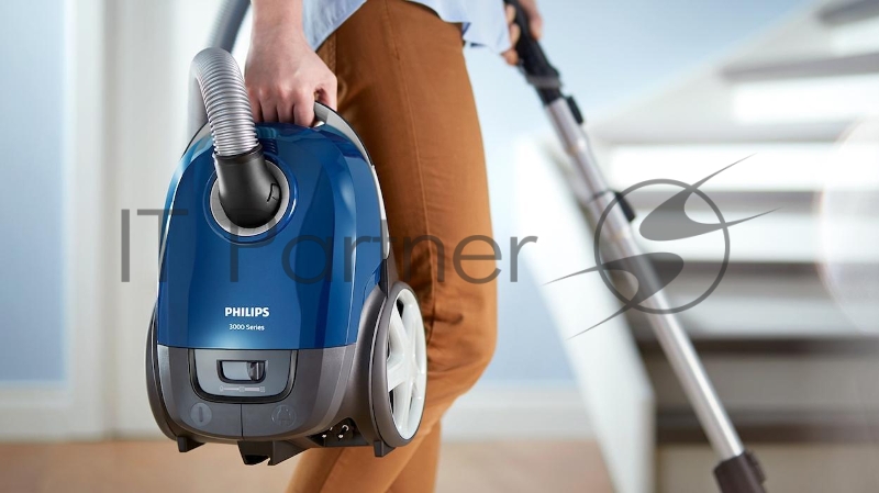 Пылесос Philips Пылесос Philips/ Мешковый пылесос, мощность мотора 2000, мощность всасывания 325б насадка TriActive, цвет корпуса- синий