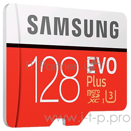 Карта памяти 128ГБ Samsung EVO Plus MB-MC128GA/RU microSD XC UHS-I Class10 + адаптер