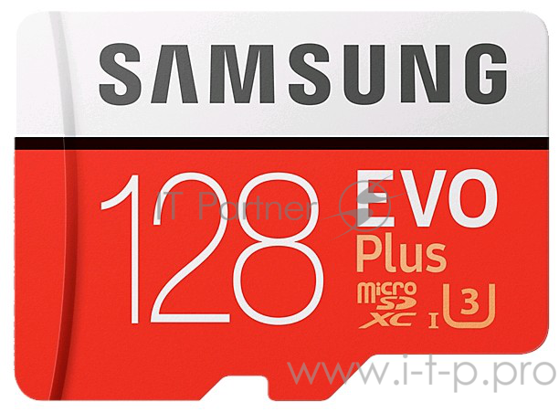 Карта памяти 128ГБ Samsung EVO Plus MB-MC128GA/RU microSD XC UHS-I Class10 + адаптер