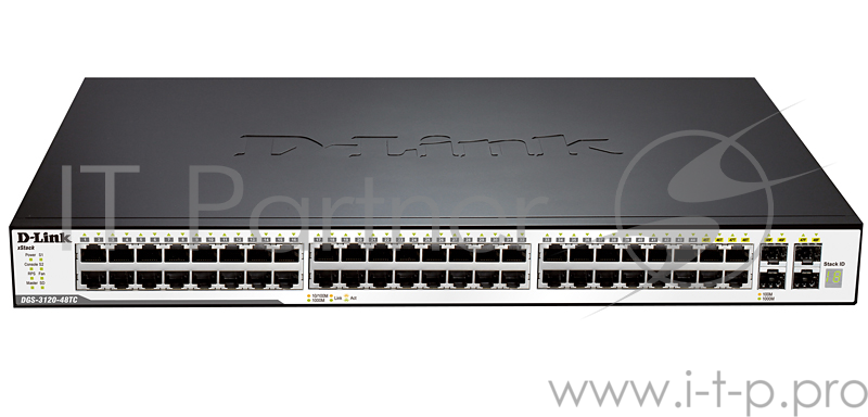 Коммутатор D-Link DGS-3120-48TC/B1AEI, 48-Port Managed L2+ Gigabit Switch, physical stacking