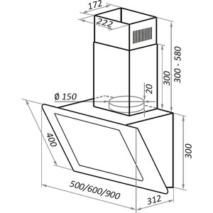 ВЫТЯЖКА MAUNFELD JANTAR 60 Glass Black , черное стекло