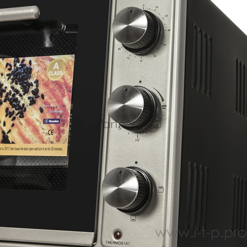 Мини-печь MAUNFELD CEMOB.363.S1 Мини-печь MAUNFELD CEMOB.363.S1/ Электрическая мини-печь, 50см, 1300 Вт, механический программатор, решетка для гриля, прямоугольный противень, круглый противень , нержавеющая сталь