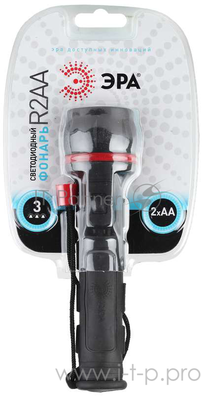 Фонари ЭРА C0033735 Фонарь P2AA {3 светодиода, обрезиненный корпус, ремешок для запястья, 2хАА в комплект не взодят}