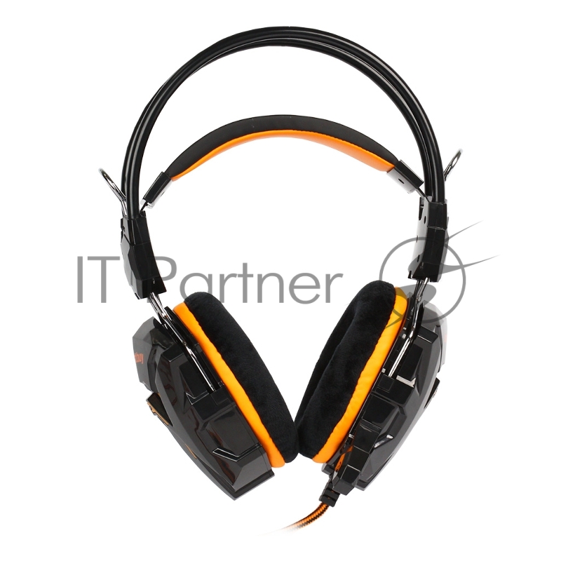 Игровая гарнитура RUSH COBRA, динамики 40мм, велюровые амбушюры, черн/оранж (SBHG-1100)