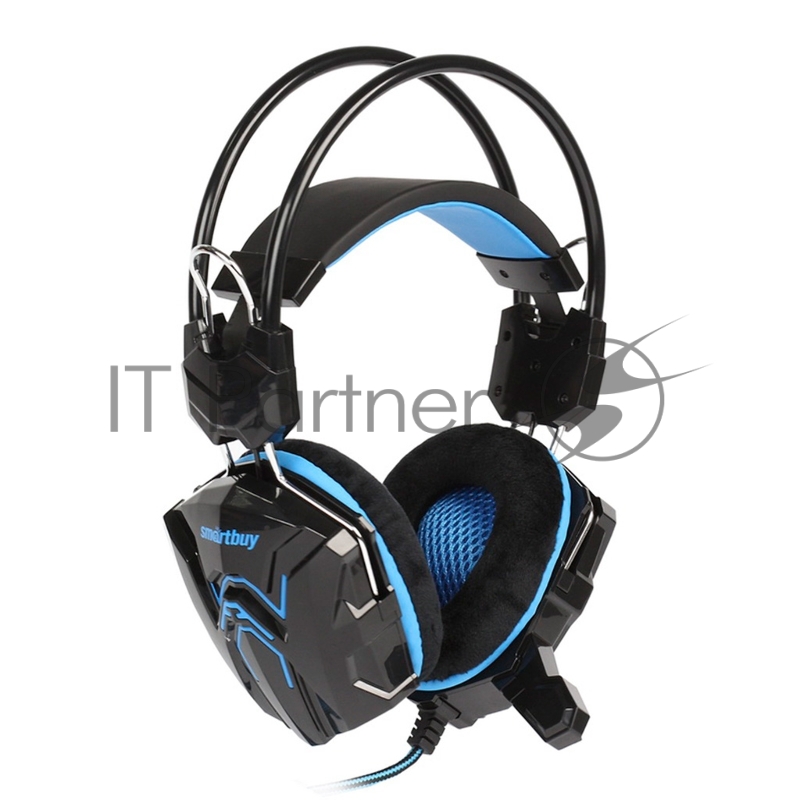 Игровая гарнитура RUSH COBRA, динамики 40мм, велюровые амбушюры, черн/синяя (SBHG-1000)