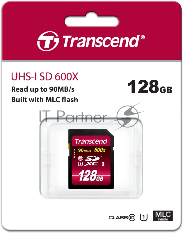 Карта памяти 128ГБ Transcend TS128GSDXC10U1 SecureDigital XC UHS-I Class10