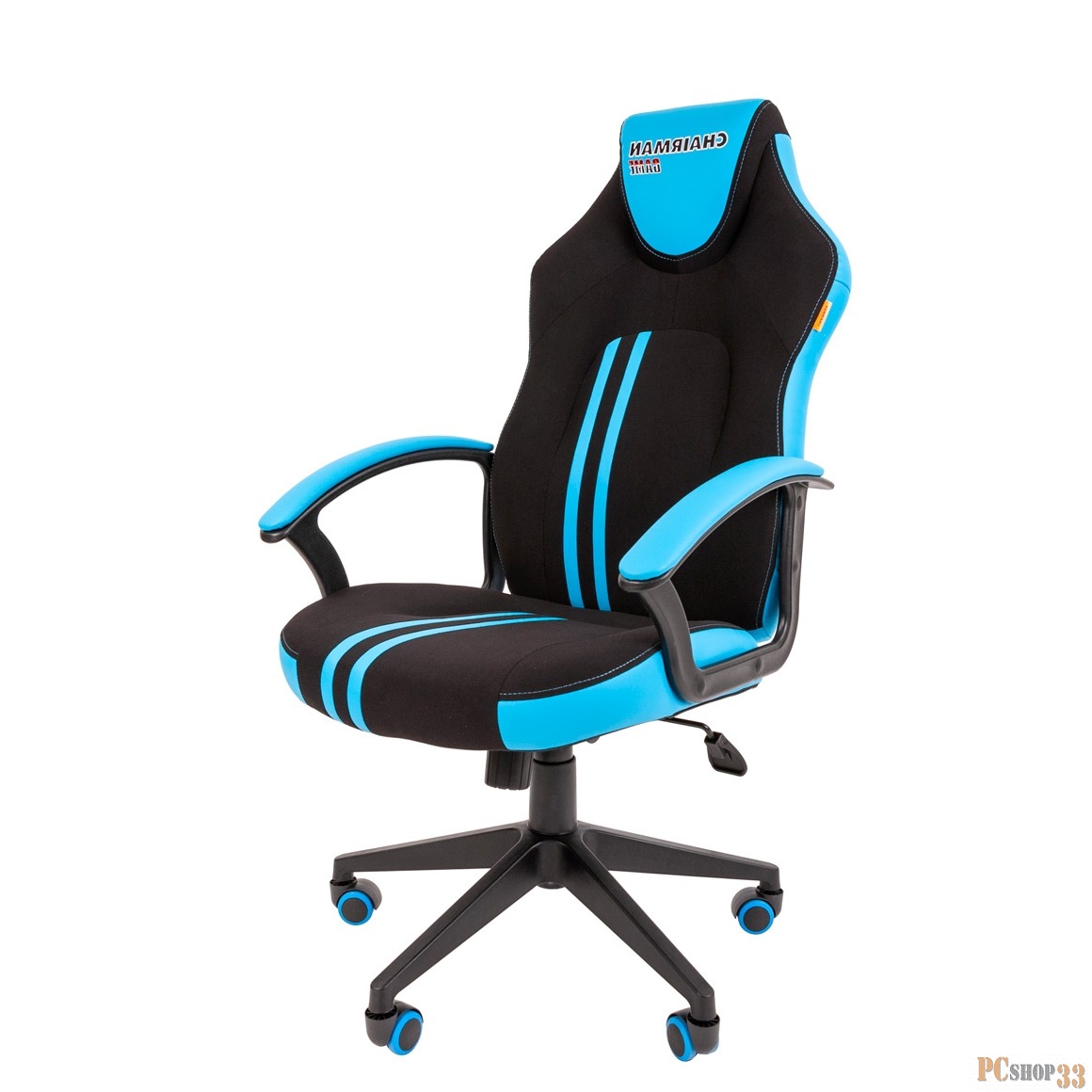 Игровое кресло Chairman game 26 Россия черн.голубой