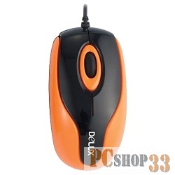 Мышь Мышь DELUX DLM-363BU оптическая ,3D mini, USB (2 кнопок+скролл), черно-оранжев.