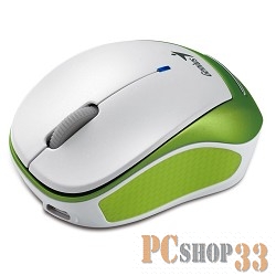 Мышь Genius Micro Traveler 9000R белый/зеленый оптическая (1200dpi) беспроводная USB для ноутбука (2but)