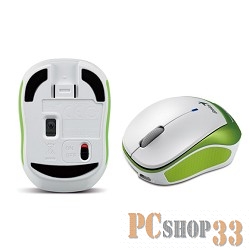 Мышь Genius Micro Traveler 9000R белый/зеленый оптическая (1200dpi) беспроводная USB для ноутбука (2but)