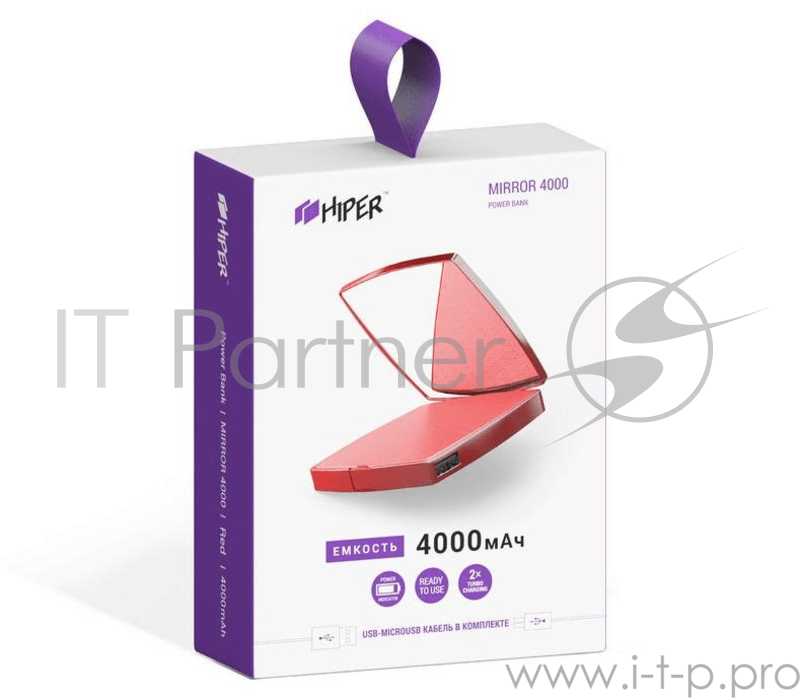 Внешний аккумулятор HIPER MIRROR-4000 BLACK