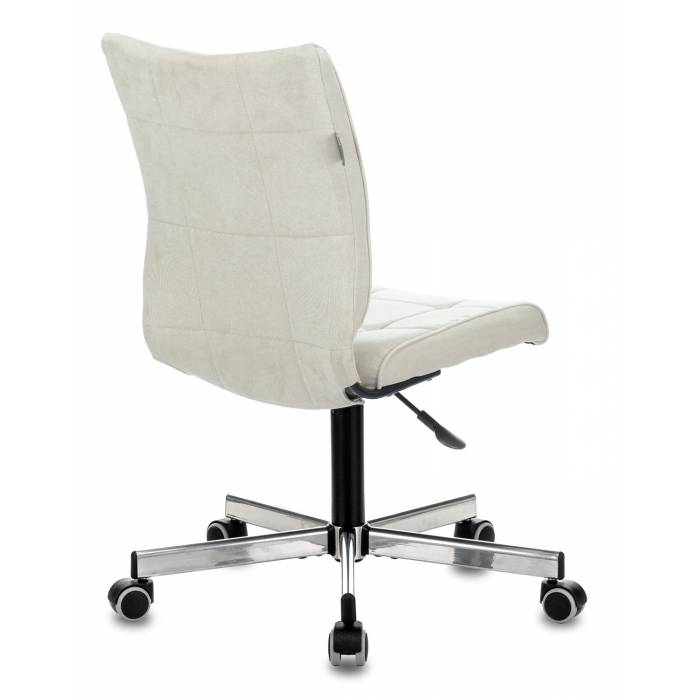 Кресло Бюрократ CH-330M/VELV20 без подлокотников молочный крестовина металл