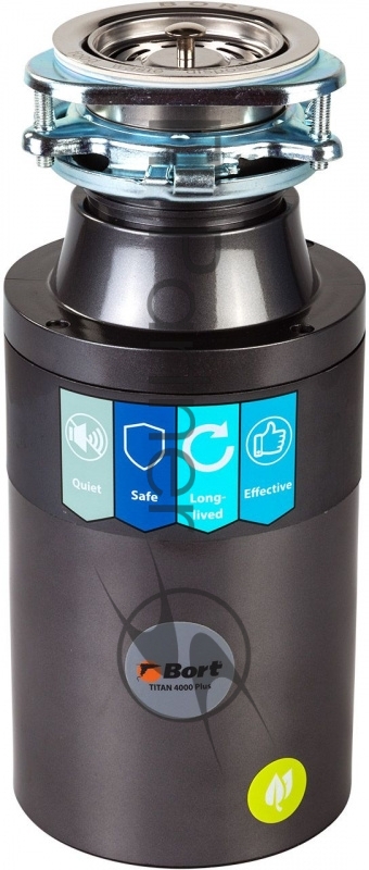 Измельчитель пищевых отходов Bort TITAN 4000 Plus (91275776)Число ступеней измельчения 3 Система шумоизоляции Да Мощность 560 Вт Объем камеры 1400 мл Материал камеры Нержавеющая сталь Система защиты от перегрузки и заклинивания Скорость холостого