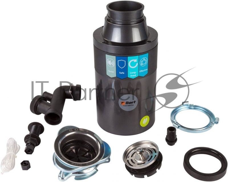 Измельчитель пищевых отходов Bort TITAN 4000 Plus (91275776)Число ступеней измельчения 3 Система шумоизоляции Да Мощность 560 Вт Объем камеры 1400 мл Материал камеры Нержавеющая сталь Система защиты от перегрузки и заклинивания Скорость холостого