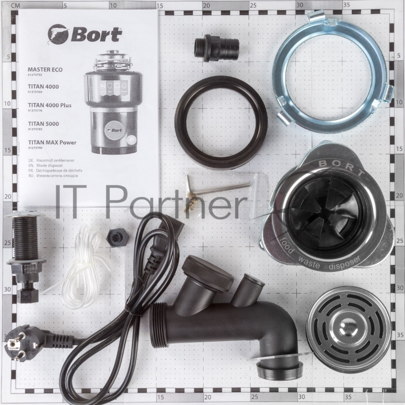 Измельчитель пищевых отходов Bort TITAN 4000 Plus (91275776)Число ступеней измельчения 3 Система шумоизоляции Да Мощность 560 Вт Объем камеры 1400 мл Материал камеры Нержавеющая сталь Система защиты от перегрузки и заклинивания Скорость холостого