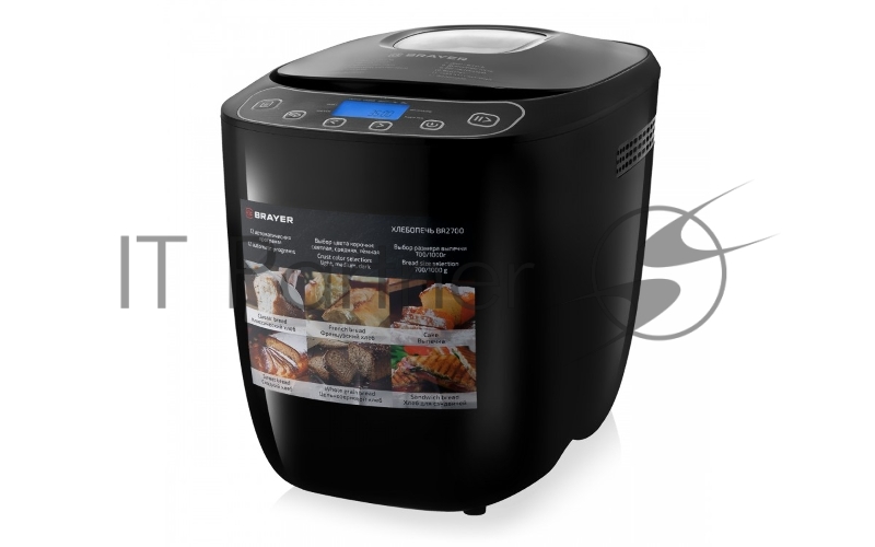 Хлебопечь BRAYER 2700BR , 550 Вт, 12 программ, выбор цвета кор,выбор размера, поддерж. темпер, таймер