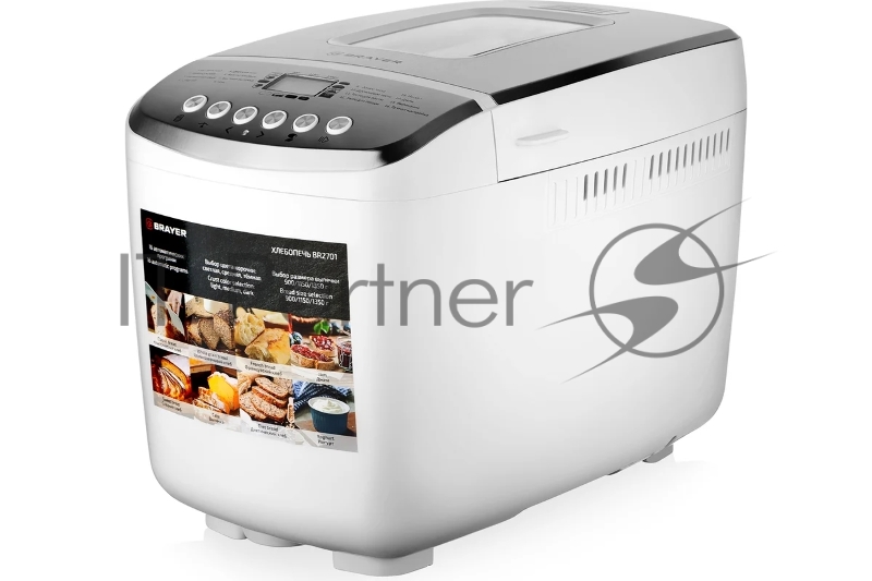2701BR Хлебопечь BRAYER, 850 Вт, 16 программ, выбор цвета кор,выбор размера, поддерж. темпер, таймер