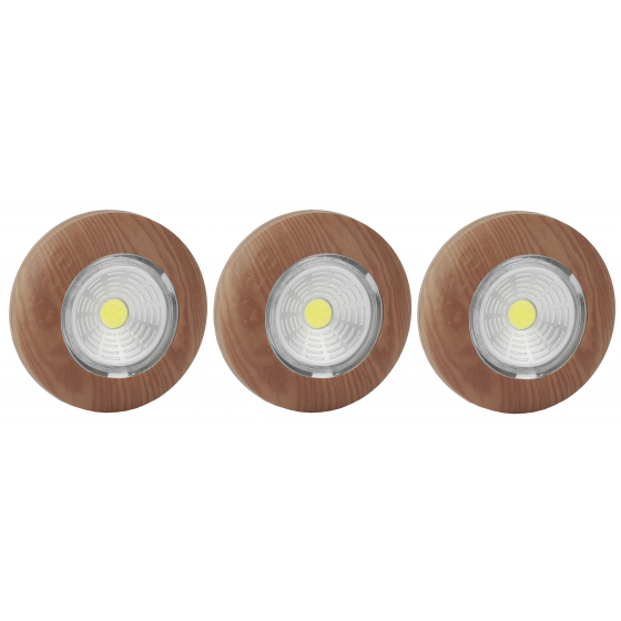 Фонари ЭРА Б0031045 Фонарь-подсветка SB-506 Аврора дерево (упак. 3 шт) {СОВ диод, самоклеющаяся поверхность, 3хААА в комплект не входят}