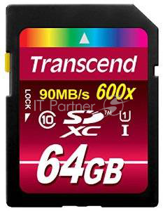 Карта памяти 64ГБ Transcend TS64GSDXC10U1 SecureDigital XC UHS-I Class10
