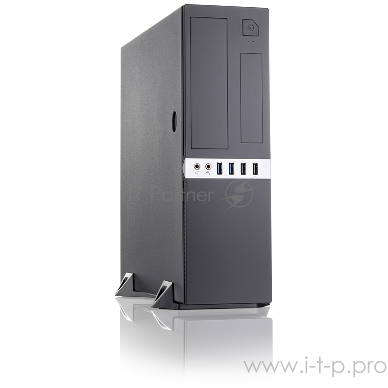 Корпус с блоком питания 300Вт. Сase Foxline mATX Desktop 300W, 2xUSB3.0, 2xUSB2.0, toolless, Black, 8cm. fan, powercord, E-lock