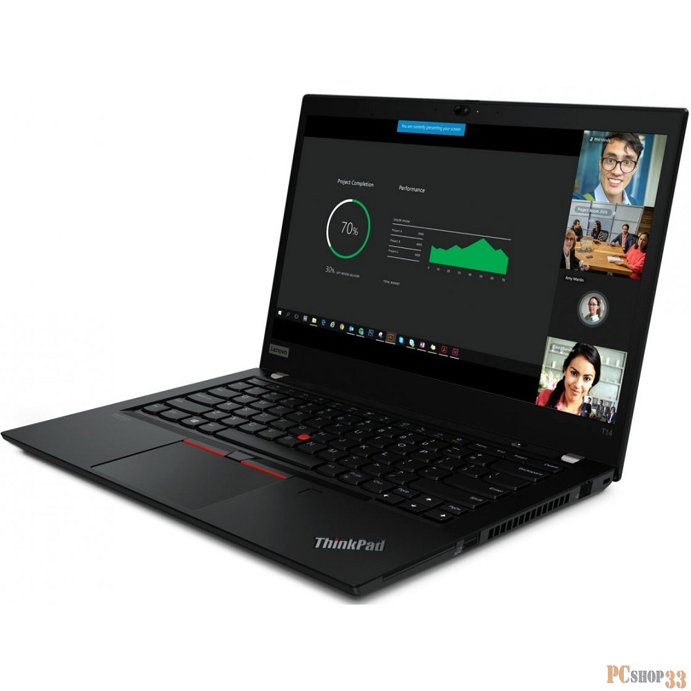 Ноутбук Lenovo ThinkPad T14 G1 T Core i5 10210U/8Gb/SSD256Gb/Intel UHD Graphics/14/WVA/FHD (1920x1080)/Windows 10 Professional/black/WiFi/BT/Cam