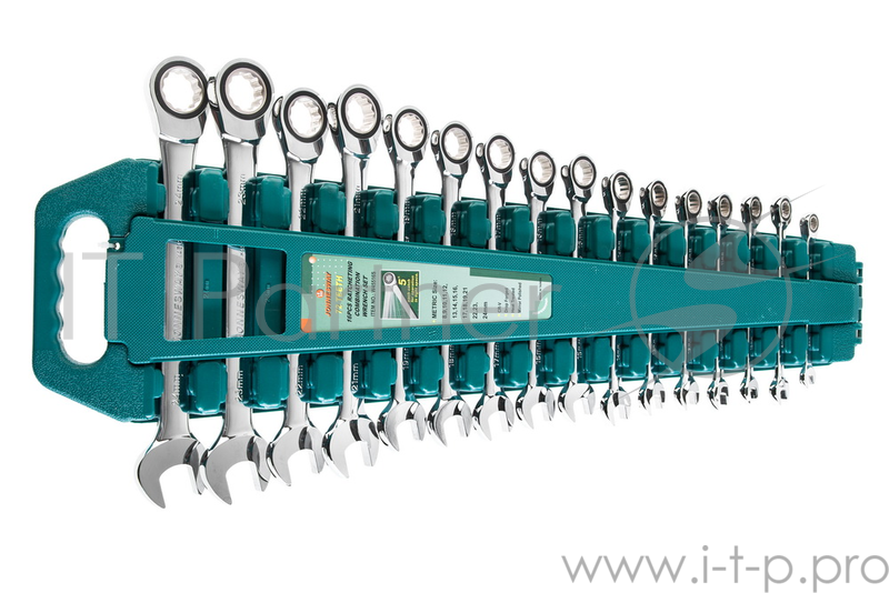 Набор комбинированных трещоточных ключей JONNESWAY W45516S 8-24мм, 16 предметов