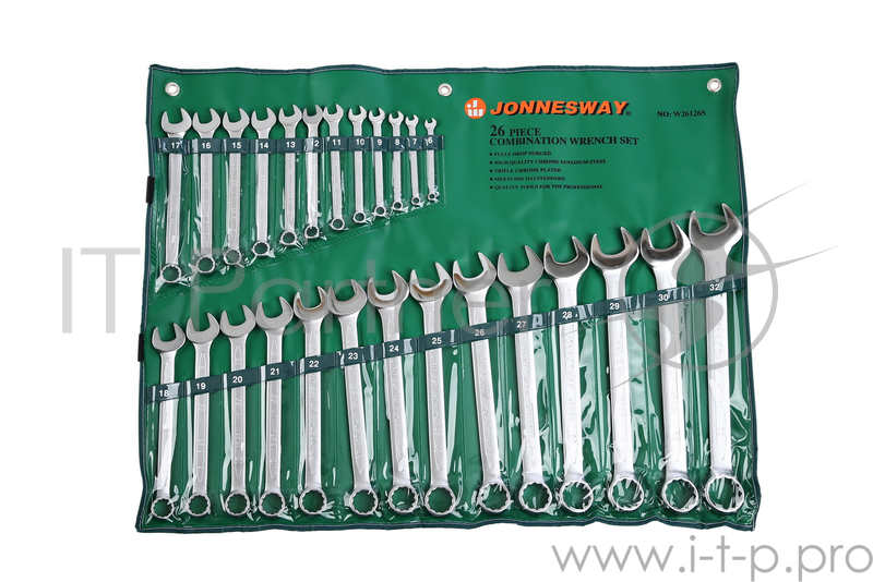 Набор комбинированных ключей JONNESWAY W26126S (6 - 32 мм) 26 шт.